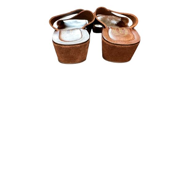 KorksKork-Ease Casual Brown Leather Slip On Open Toe Wedge Sandal Size 5 - Picture 6 of 7